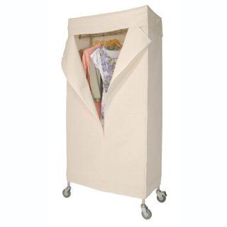 Richards Homewares Commercial Grade 36 Inch Rolling Garment Rack with Canvas Cover Chrome   Free Standing Garment Racks