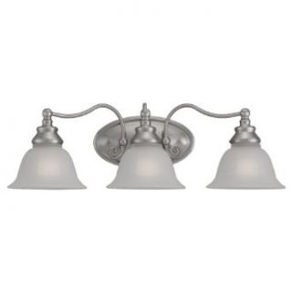 Sea Gull Lighting 44652 962 3 Light Wall and Bath Fixture, Satin Etched Glass Shades and Brushed Nickel   Vanity Lighting Fixtures  
