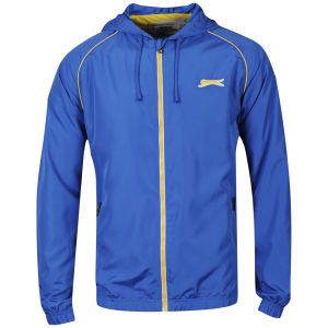 Slazenger Mens Zip Through Hooded Kagoule   Royal Blue/Yellow      Clothing