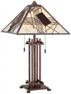Quoizel MC969T Russell 2 Light Table Lamp with Mica Shade    
