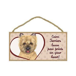 Cairn Terrier (Tan)   leave paw prints on your heart Door Sign 5''x10'' : Decorative Plaques : Everything Else