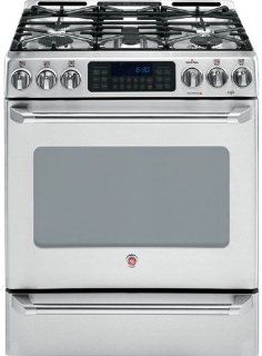 GE Cafe : CGS980SEMSS 30 Free Standing Gas Range with 5 Sealed Burners: Appliances