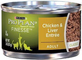 Pro Plan Canned Cat Food, Adult Classic Chicken and Liver, 3 Ounce Cans (Pack of 24) : Canned Wet Pet Food : Pet Supplies