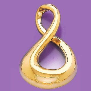Gold Fashion Slide Charm Pendant Vertical Figure Eight Slide High Polish: Million Charms: Jewelry