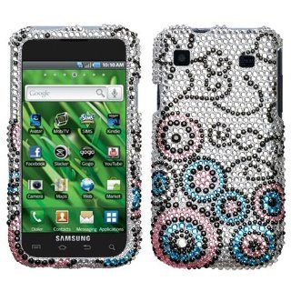 Silver Black Blue Pink Bubble Flow Full Diamond Bling Snap on Design Hard Case Faceplate for Samsung Galaxy S Vibrant T959/Samsung Galaxy S 4G / T mobile: Cell Phones & Accessories