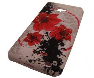 Straight Talk Samsung Galaxy S959G S2 SII II Red Carnation Flower Hybrid TPU Soft Case Skin Cover Mobile Phone Accessory: Cell Phones & Accessories