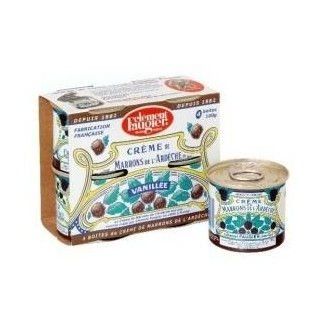 Clement Faugier   Gourmet Chestnut Spread from France 4 mini cans 4x3.5oz : Dessert Toppings : Grocery & Gourmet Food