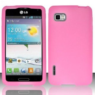 For LG Optimus F3 LS720 / MS659 (Sprint/MetroPCS/T Mobile) Silicon Skin Cover   Hot Pink SC: Cell Phones & Accessories