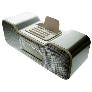 Fashionation FN CR8060 Portable Alarm Clock Radio for iPod w/Dock Connector (Silver) : MP3 Players & Accessories