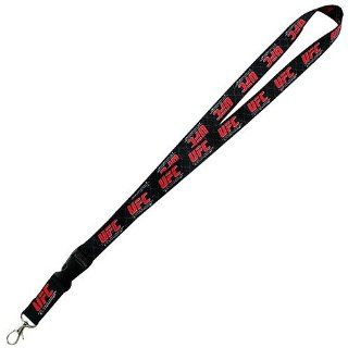 UFC Black Logo Lanyard  Sports Related Key Chains  Sports & Outdoors
