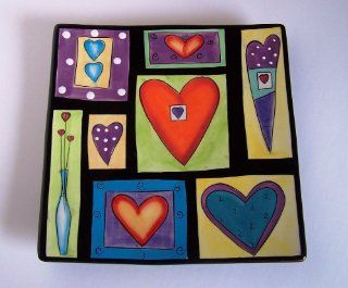 Mary Naylor Hearts Square Plate: Kitchen & Dining