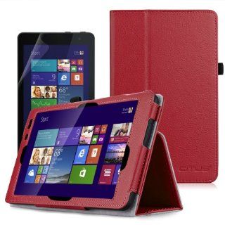 CITUS SlimFit Series Ultra Light Weight Shell Stand Case for Dell Venue 8 Pro Windows Tablet   Red: Computers & Accessories