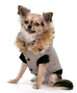 Winter Dog Vest with Hood   Grey   LG (16" 19" girth, 12" 14" length) : Pet Hoodies : Pet Supplies