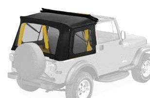 Bestop 51698 15 Black Denim Sunrider(TM) Complete Replacement Soft Top with Clear windows  No doors included  1976 1995 Jeep CJ7 and Wrangler: Automotive