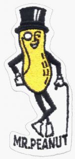 Mr. Peanut   with Hat & Cane   Embroidered Iron On or Sew On Patch: Clothing