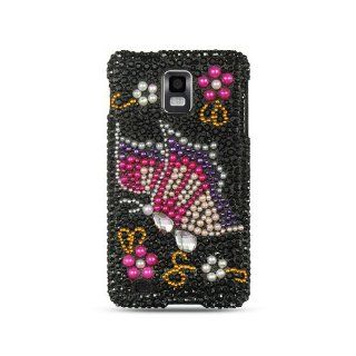 Black Purple Butterfly Bling Gem Jeweled Crystal Cover Case for Samsung Infuse 4G SGH I997: Cell Phones & Accessories