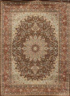 Black Traditional Isfahan Wool Persian Area Rugs 5'2 x 7'3   Machine Made Rugs