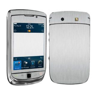 BlackBerry Torch 9800 Vinyl Protection Decal Skin Brushed Metal: Cell Phones & Accessories