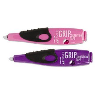 Tombow MONO Grip Retractable Correction Tape   MONO Grip Retractable Pen Style Correction Tape, Pink/Purple, 1/5 x 236", 2/Pack : Electronics