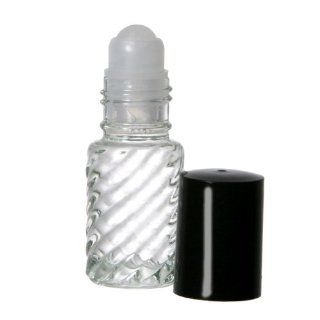 Mini Roll on Refillable Glass Perfume Bottle "Swirl" 1/8oz 3.5ml : Small Dropper Bottles For Oil : Beauty