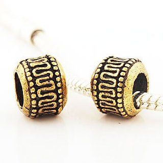 Hidden Gems (G054) 1 X Gold plated charm bead, will fit Pandora/Troll/Chamilia Bracelets and most major brands: Jewelry