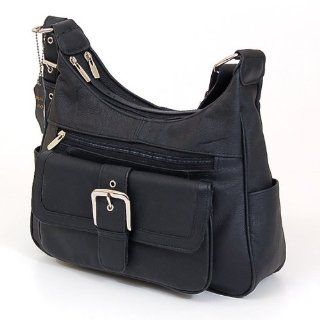 US Womens Bag Genuine Leather Shoulder Bag Tote Organizer Purse Pocket Handbag Hobo Color Black: Toys & Games