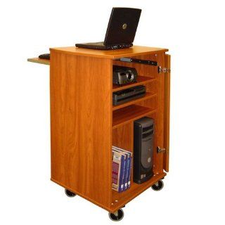 Media Presentation Cart Cherry Finish : Audio Video Equipment Carts : Office Products