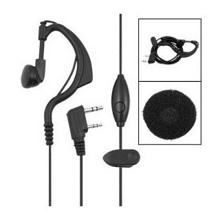 Black Walkie Talkie Ear Hook Earphone w Microphone for Kenwood : Two Way Radio Headsets : GPS & Navigation