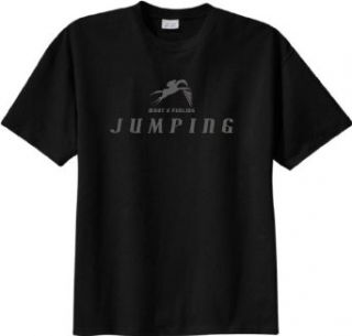 Horse Jumping What a Feeling Black T Shirt: Clothing