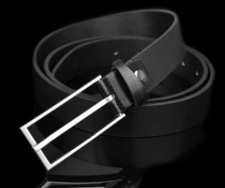 Cafa Men's Fashion Thin Leather Pin Buckle Belt Black at  Mens Clothing store