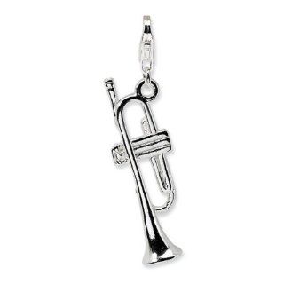 IceCarats Designer Jewelry Sterling Silver Polished Trumpet W/Lobster Clasp Charm: IceCarats: Jewelry