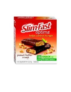 Slim Fast Optima Snack Bar, Peanut Butter Crunch, 1.0 Ounce Bars in 6 Count Boxes (Pack of 8) Health & Personal Care