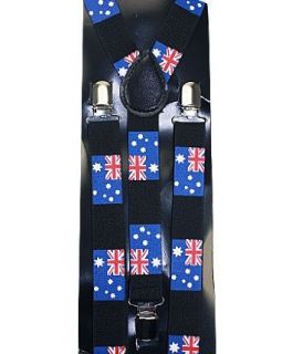 Outer Rebel Australian Flag Suspenders at  Mens Clothing store: Apparel Suspenders