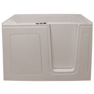 Endurance 30 in L x 54 in W x 38 in H Biscuit Acrylic Rectangular Walk In Whirlpool Tub and Air Bath