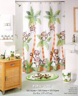 Monkey Town Fabric Shower Curtain  