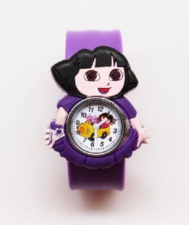3D Kid's boy's slicone slap on cute dora girl wrist quartz watch: Health & Personal Care