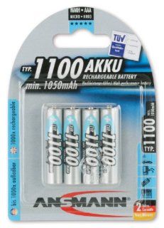 Ansmann 5035232 Max E AAA 1100 mAh 4 Pack Blister with Low Discharge Rechargeable Batteries NiMH: Electronics