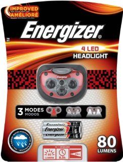 Energizer 4 LED Headlight, Black/Grey/Red, 3AAA: Sports & Outdoors