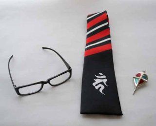 Exorcist Okumura Yukio wind positive cross school tie emblem of blue (brooch) black glasses set of 3 cosplay costume accessory (japan import): Toys & Games