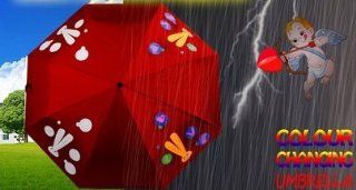 Magic Discoloration Umbrella/sun Umbrellas/discoloration Umbrella Colour Changing Umbrella According to Dry or Wet Color Change Umbrella Red : Patio Umbrellas : Patio, Lawn & Garden