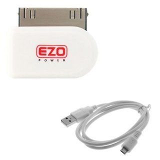 EZOPower White 30 Pin Dock Connector to Micro USB Adapter (Apple Certified) + 3 Feet Micro USB Sync & Charge Cable for Apple iPhone 4 4G 4S 4GS 3G 3GS, iPod Touch Nano Video Classic Electronics