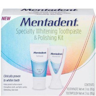 Mentadent Specialty Whitening Toothpaste & Polish Kit 6 oz: Health & Personal Care