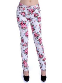 Anna Kaci Women's Floral Pattern Against Slim Pants at  Womens Clothing store: