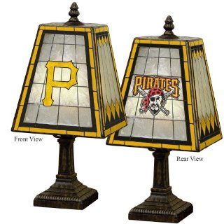 MLB Pittsburgh Pirates 14 Inch Art Glass Lamp  Table Lamps  Sports & Outdoors