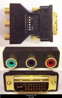 DVI I Male to 3 RCA component Adapter for ATI Video Cards DVI M 3RCA F: Electronics