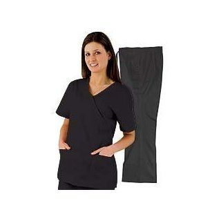 Natural Uniforms   Women's Mock Wrap/Flare Pant Medical Scrubs Set: Medical Scrubs Apparel Sets: Clothing
