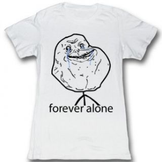 Forever Alone   Womens Crying Alone T Shirt: Clothing