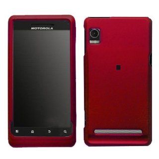 Motorola Droid 2 A955 Rubberized Rose Red Premium Phone Protector Hard Cover Case + Screen Protector w/small microfiber cloth: Cell Phones & Accessories
