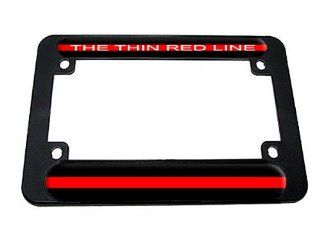 Thin Red Line   Firefighter Motorcycle License Plate Tag Frame: Automotive