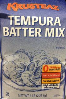 5 Pound Krusteaz Tempura Batter Mix Just Add Water No MSG Added Zero Grams Trans Fat Restaurant Quality : Pancake Mixes : Grocery & Gourmet Food
